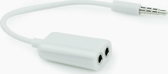 QIHANG Converter 3.5mm male to 3.5mm 2x female White 1pcs CAB-0026Wa