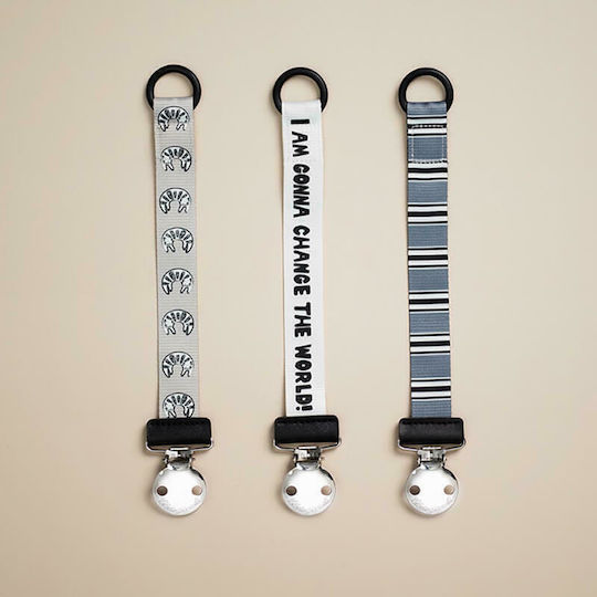 Elodie Details Pacifiers Accessories Ribbon with Beads Change The World from Fabric White