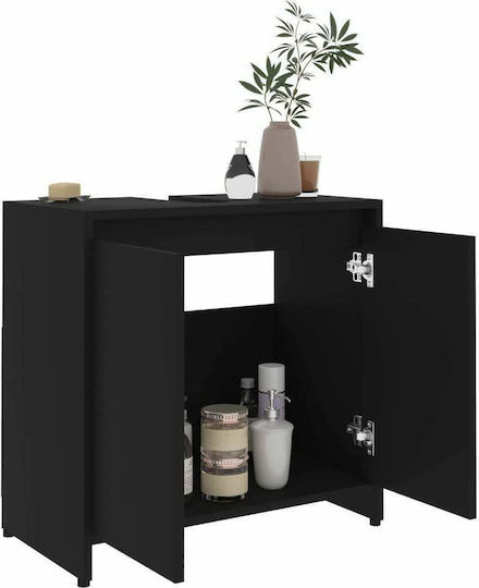 vidaXL Πάγκος χωρίς Νιπτήρα Μ60xΒ33xΥ58cm Μαύρος