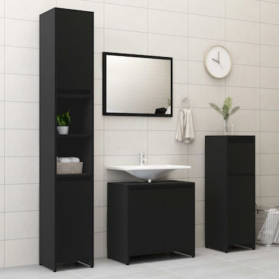 vidaXL Cabinet de baie fără chiuvetă L60xl33xH58cm Negru