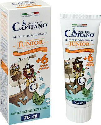 Pasta del Capitano Οδοντόκρεμα Junior 75ml με Γεύση Μέντα για 6+ χρονών