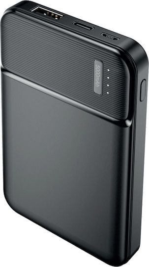 Maxlife MXPB-01 Power Bank 5000mAh με 2 Θύρες USB-A και Θύρα USB-C Μαύρο