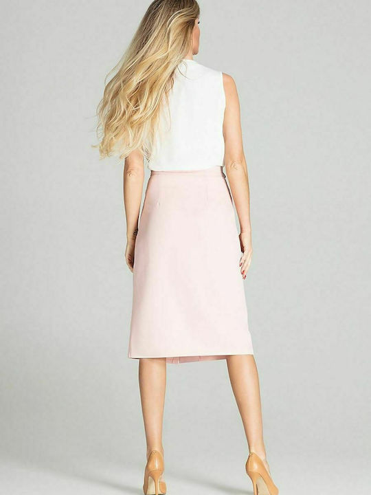 Figl M697 High Waist Midi Skirt in Pink color 141759