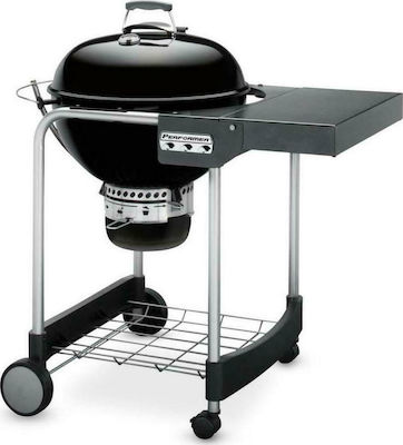 Weber Performer GBS Ανοξείδωτη Στρογγυλή Ψησταριά Κάρβουνου με Καπάκι, Ρόδες και Βοηθητική Επιφάνεια 57εκ.