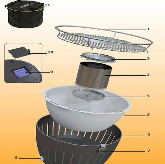 LotusGrill G280 Stainless steel Charcoal Grill 25.8cmx25.8cm