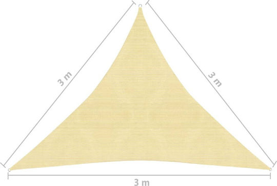 vidaXL Dreieck Sonnensegel Beige Mit Hoop 3m 160gr/m²
