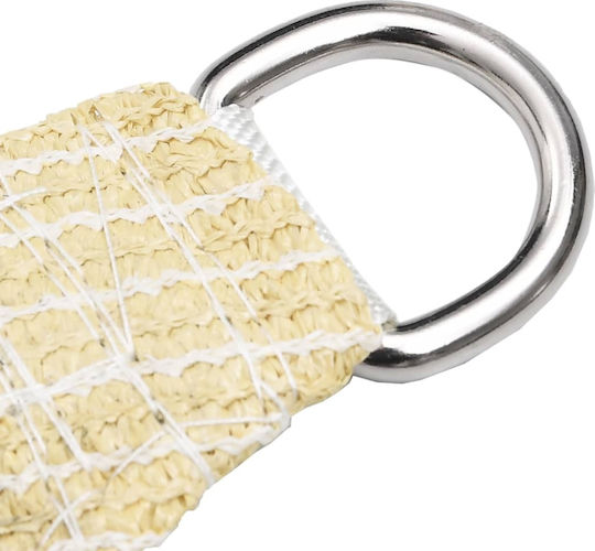 vidaXL Platz Sonnensegel Beige Mit Hoop 6x6m 160gr/m² hergestellt aus HDPE 160 g/m²