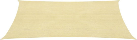vidaXL Rectangular Shade Sail Beige With Hoop 4x5m 160gr/m² made of HDPE 160gr/m²