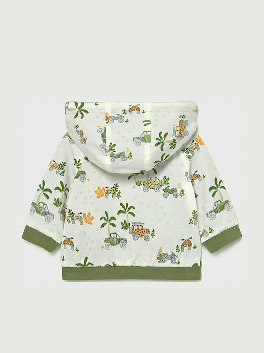 Kids' Sports Jacket Short Windproof Double Sided with Hood Khaki Ecofriends