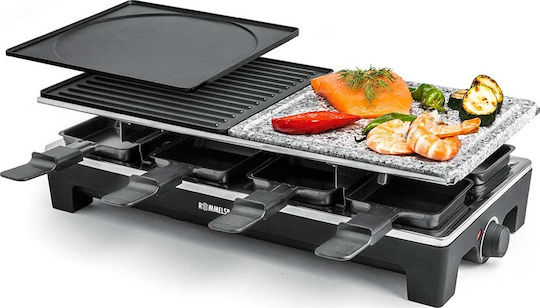 Rommelsbacher RCS 1350 Tischplatte Elektrogrill Raclette Glatte und Geriffelte Platte 1350W mit einstellbarem Thermostat 48.5cmx23.3cmcm