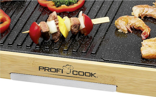 Profi Cook PC-TYG 1143 Teppanyaki Grillplatte mit einstellbarem Thermostat 2200W und Keramikbeschichtung 51x25cm