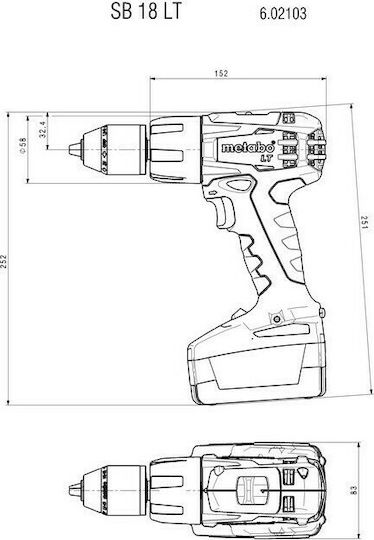 Metabo 685039000 Set Angle Wheel & Impact Drill Driver 18V with 2 Batteries 4Ah and Case