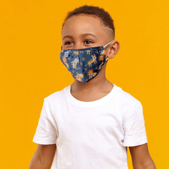 Stephen Joseph Kids Face Mask 3-6 Years Old & Travel Pouch Protective Mask Fabric Kids Gray SJ122234 1pcs