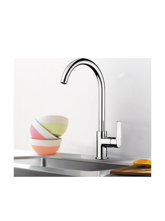 Eurorama Klint Tall Kitchen Faucet Counter Silver