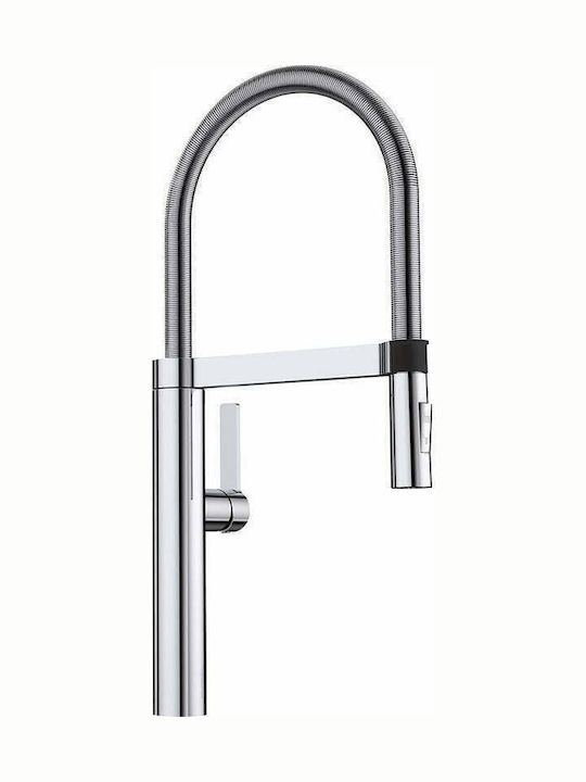 Blanco Culina-S Tall Kitchen Faucet Counter with Spiral Silver