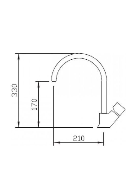 Macart Domo 160 Küchenarmatur Zähler Silber