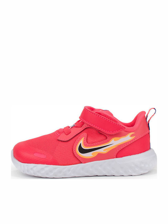 Revolution Revolution 5 TDV Kids Sports Shoes Running with Hoop & Loop Closure Laser Crimson / Opti Yellow / Laser Orange / Dark Smoke Grey