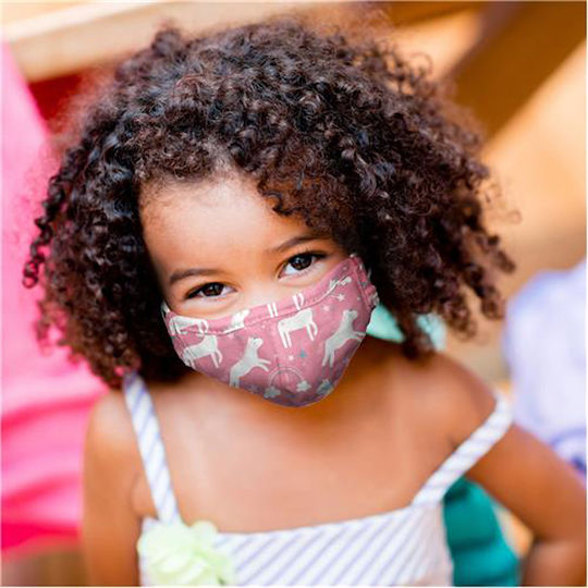 Stephen Joseph Kids Face Mask 3-6 Years Old & Travel Pouch Маска за защита Тъканна за деца Розов SJ122221 1бр