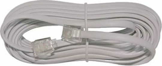 Adeleq Flat Τηλεφωνικό Καλώδιο RJ11 6P4C 5m Διάφανο (17-02053)
