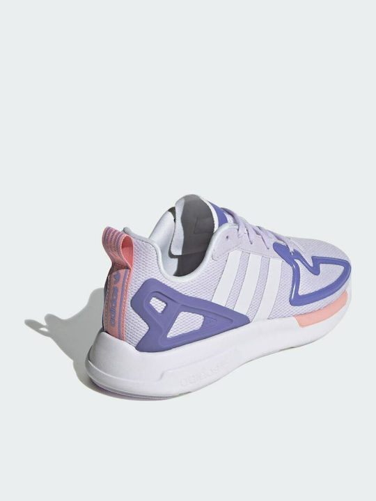 ZX 2K Flux J Αθλητικά Παιδικά Παπούτσια Running με Κορδόνια Purple Tint / Cloud White / Joy Purple