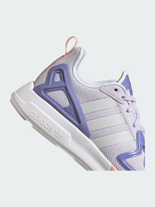 ZX 2K Flux J Αθλητικά Παιδικά Παπούτσια Running με Κορδόνια Purple Tint / Cloud White / Joy Purple