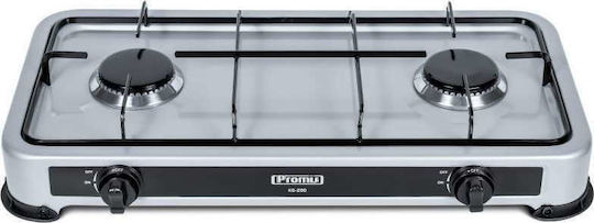 Promis KG200 Επιτραπέζια Εστία Υγραερίου Διπλή Inox