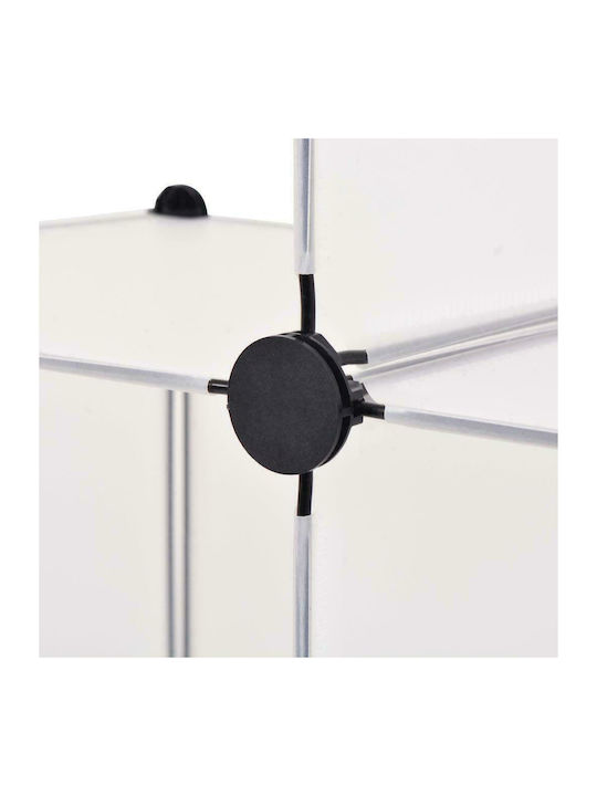 Plastică Suport pentru pantofi cu 3 Rafturi Albă L110xW37xH110cm