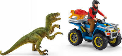 Schleich-S Miniature Toy Quad Escape From Velociraptor for 4+ Years