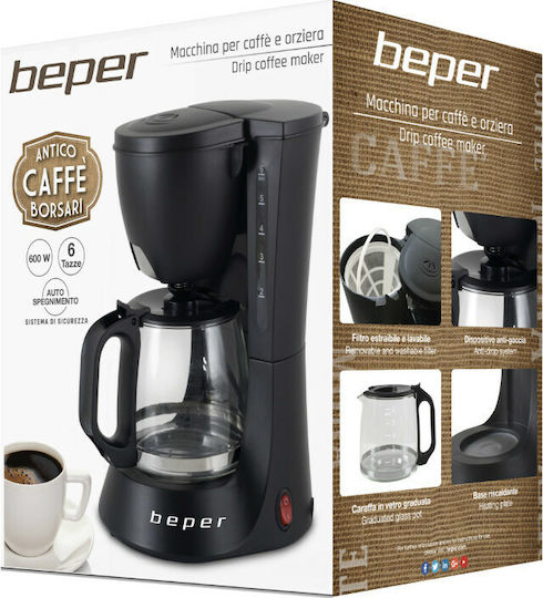 Beper Καφετιέρα Φίλτρου 600W Black