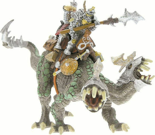 Plastoy Miniature Toy The Two Headed Attack Lizard with Two Horsemen