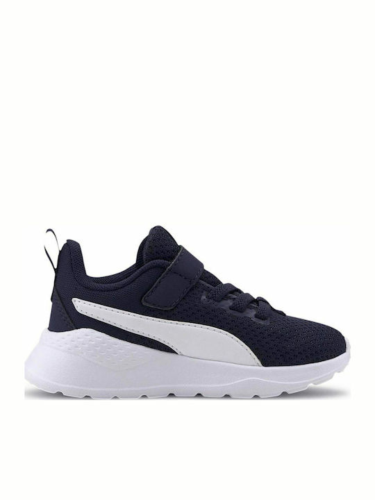 Anzarun Lite Kids Sports Shoes Running with Hoop & Loop Closure Navy Blue