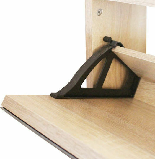 Wooden Shoe Organizer with 3 Shelves Beige 63x17x102.5cm