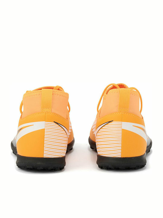Superfly 7 Club TF Kids Turf Soccer Shoes with Sock Yellow
