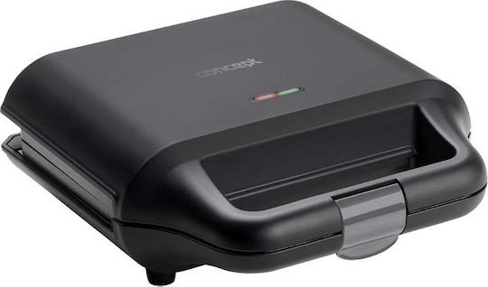 Concept SV3050 Sandwichmaker mit Abnehmbaren Platten für 2 Sandwiches 700W Schwarz