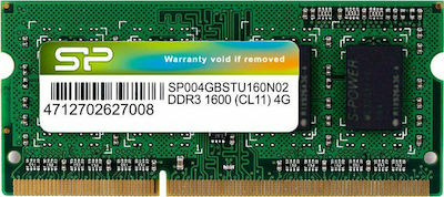 Silicon Power 4ГБ DDR3 RAM с Скорост 1600 за Лаптоп