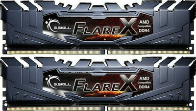 G.Skill Flare X 16GB DDR4 RAM με 2 Modules (2x8GB) και Ταχύτητα 2400 για Desktop