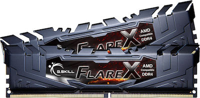 G.Skill Flare X 16GB DDR4 RAM με 2 Modules (2x8GB) και Ταχύτητα 2400 για Desktop