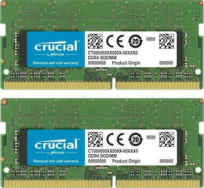 Crucial 64GB DDR4 RAM cu 2 module (2x32GB) și Viteză 3200 pentru Laptop