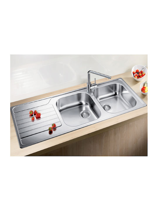 Blanco Dinas 8 S Ένθετος Νεροχύτης Inox Brushed Μ116xΠ50cm Ασημί