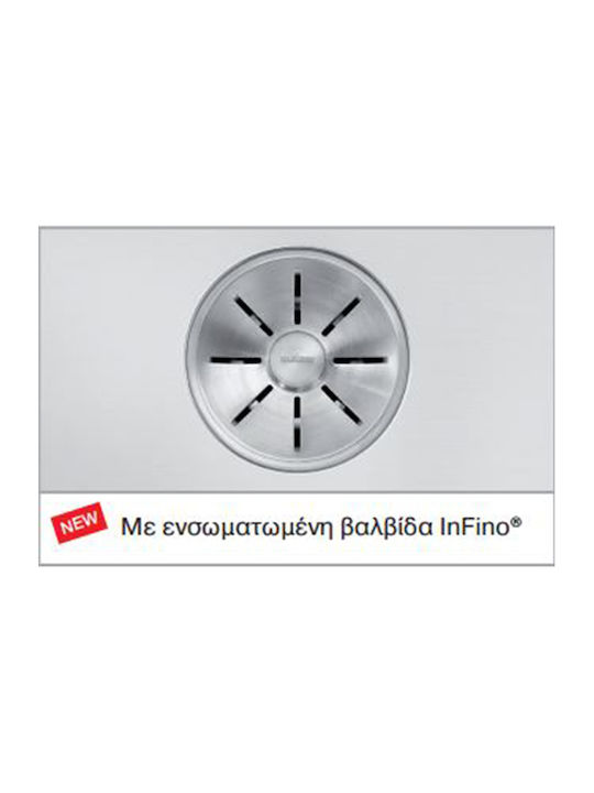 Blanco Zerox 700-U InFino Υποκαθήμενος Νεροχύτης Inox Σατινέ Μ74xΠ44cm Ασημί