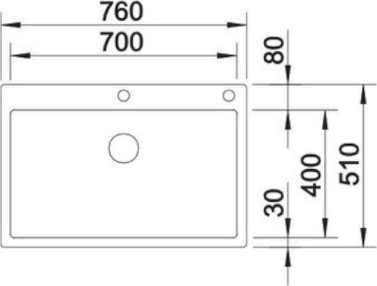 Blanco Claron 700-IF/A PushControl Flush Mounted Inox Satin Finish 76x51cm Silver Blanco Claron 700-IF/A PushControl Flush Mounted Inox Satin Finish 76x51cm Silver