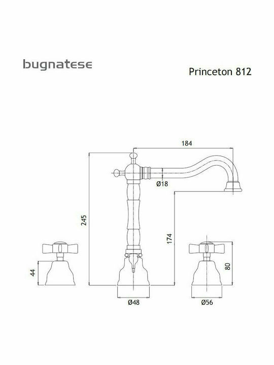 Bugnatese Princeton Robinet Chiuvetă Retro Chrome