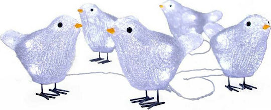 Eurolamp Illuminated Christmas Plastic Figure Little bird White Height 28cm 5pcs