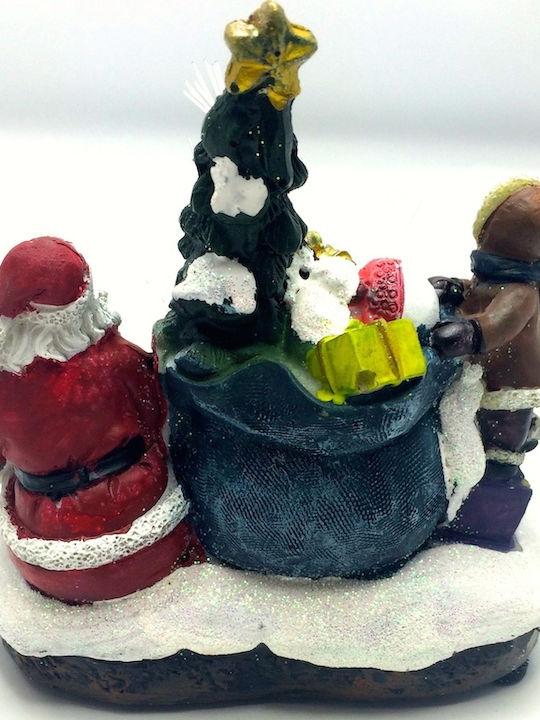 SP Souliotis Illuminated Christmas Plastic Figure Height 12cm Santa Claus