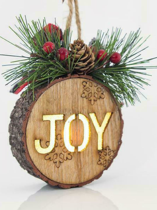 Eurolamp Illuminated Christmas Wooden Figure Sign Brown Length 8.5cm