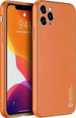 Dux Ducis Yolo Series Synthetic Leather Back Cover Durable Orange (iPhone 12 / 12 Pro)