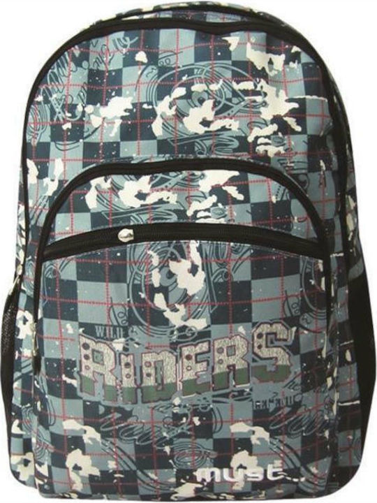 Must Energy με 4 θήκες School Bag Backpack Junior High-High School in Blue color