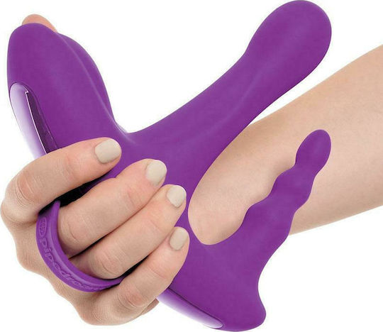 Pipedream 3Some Rock N' Ride Vibe Silicone Vibrator Mini Διπλός Δονητής με Απομακρυσμένο Έλεγχο 7cm Purple