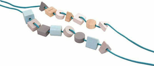 Plan Toys Lacing Toy Beads Geometric Shapes made of Wood for 24++ Months