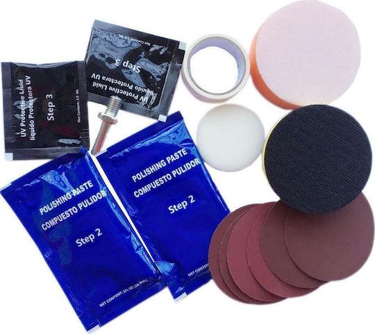 HandiWorld Kit de Curățare & Lustruire Faruri Set Curățare a Farurilor Auto 53577